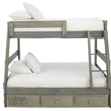 Sawyer Driftwood Twin Over Full Bunkbed With Storage And Bunkie Mattresses
