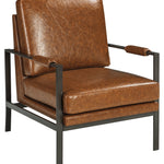 Ashley Furniture - PEACEMAKER ACCENT CHAIR - Dark Brown Faux Leather - Chairs