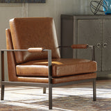Ashley Furniture - PEACEMAKER ACCENT CHAIR - Dark Brown Faux Leather - Chairs - Additional View 1