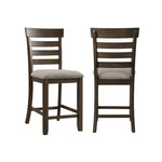 Elements International - COLORADO COUNTER SIDE CHAIR - Dark Brown Fabric - Chairs