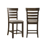 Elements International - COLORADO COUNTER SIDE CHAIR - Dark Brown Fabric - Chairs