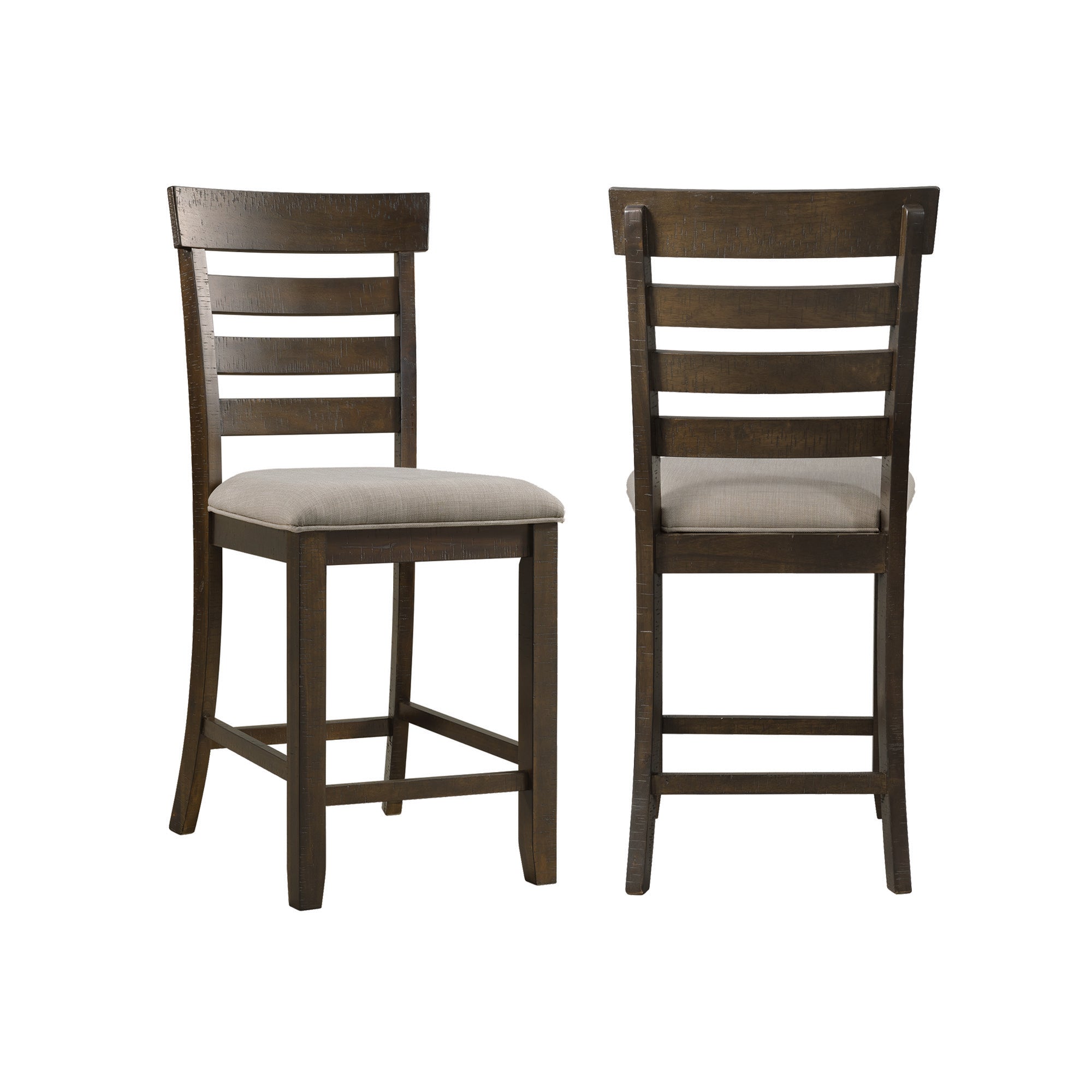 Elements International - COLORADO COUNTER SIDE CHAIR - Dark Brown Fabric - Chairs