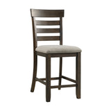 Elements International - COLORADO COUNTER SIDE CHAIR - Dark Brown Fabric - Chairs - Additional View 1