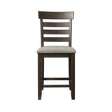 Elements International - COLORADO COUNTER SIDE CHAIR - Dark Brown Fabric - Chairs - Additional View 2