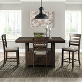 Elements International - COLORADO COUNTER SIDE CHAIR - Dark Brown Fabric - Chairs - Additional View 9