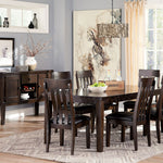 Ashley Furniture - Haddigan 7 Piece Dining Set - Dark Brown Leather Match|Wood - Dining Room Sets