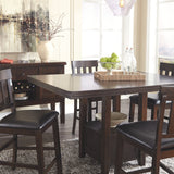 Ashley Furniture - Haddigan 7 Piece Dining Set - Dark Brown Leather Match|Wood - Dining Room Sets - Additional View 2