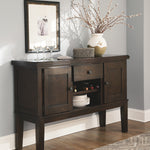 Ashley Furniture - Haddigan 7 Piece Dining Set - Dark Brown Leather Match|Wood - Dining Room Sets - Additional View 5
