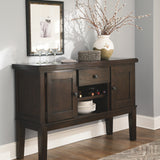 Ashley Furniture - Haddigan 7 Piece Dining Set - Dark Brown Leather Match|Wood - Dining Room Sets - Additional View 5
