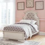 Ashley Furniture - REALYN TWIN PANEL BED - White Wood|Fabric - Beds - Additional View 5