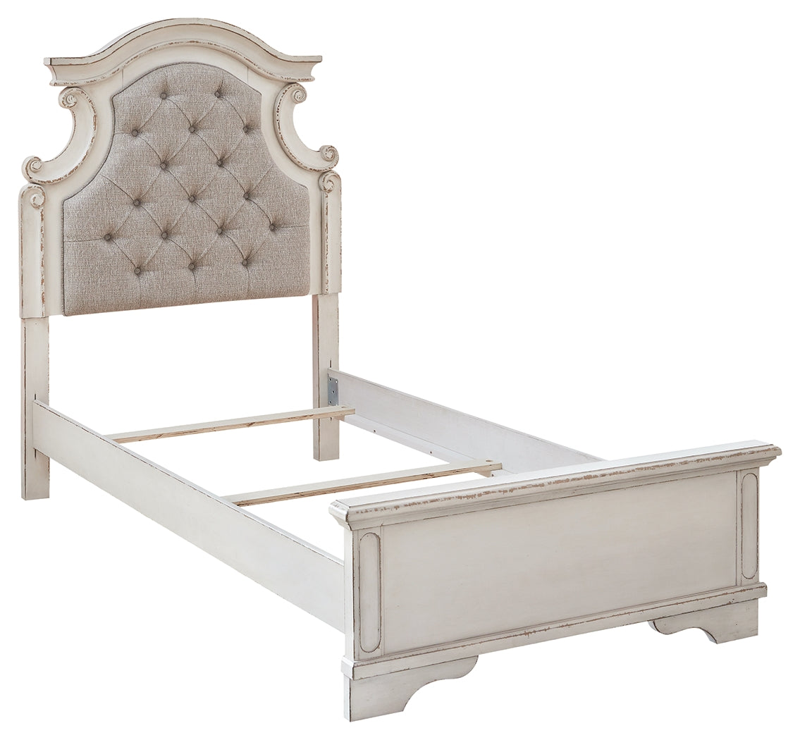 Ashley Furniture - REALYN TWIN PANEL BED - White Wood|Fabric - Beds - Additional View 6