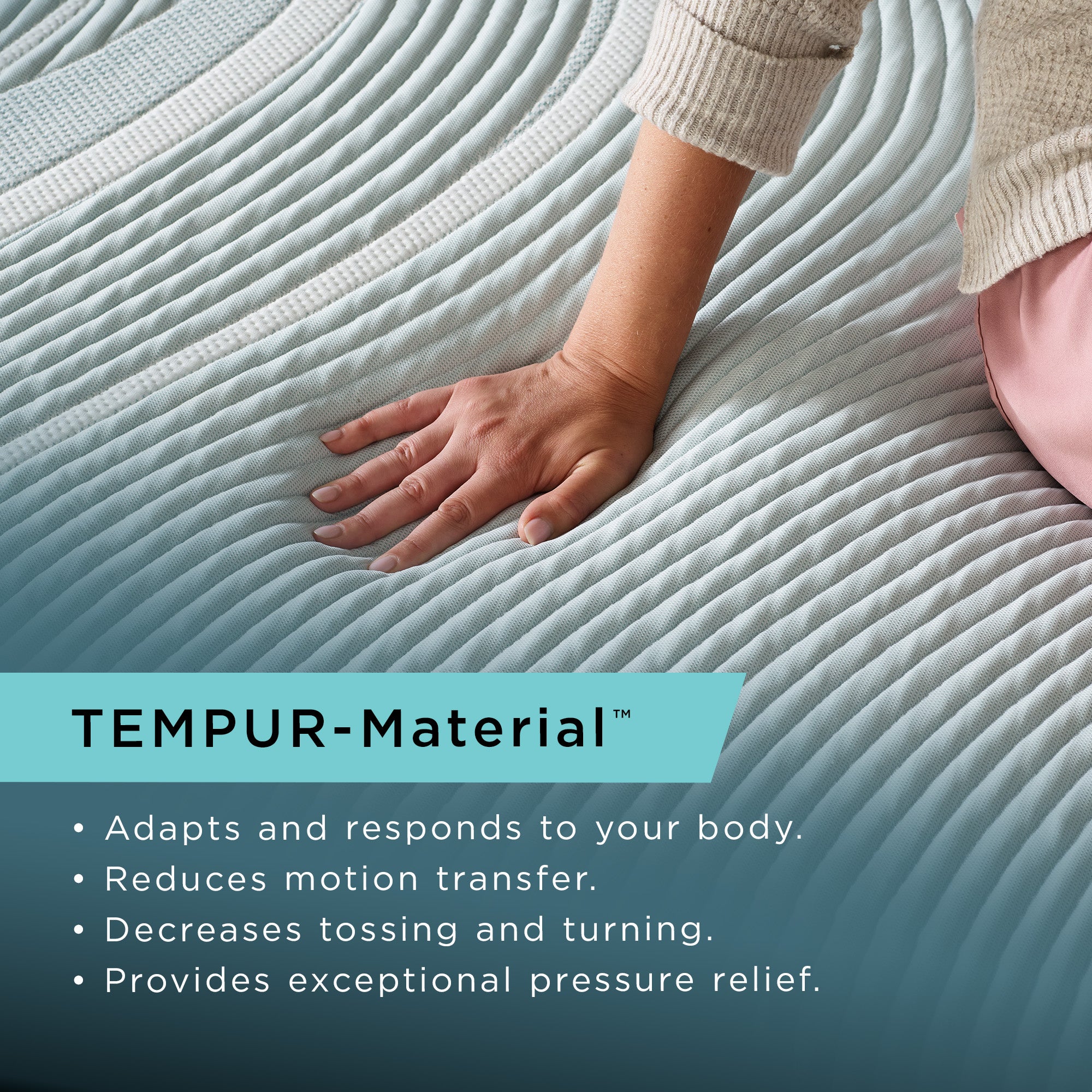 Tempur Sealy - PROADAPT 2.0 MEDIUM HYBRID QUEEN MATTRESS - White|Black Fabric - Mattresses - Additional View 11