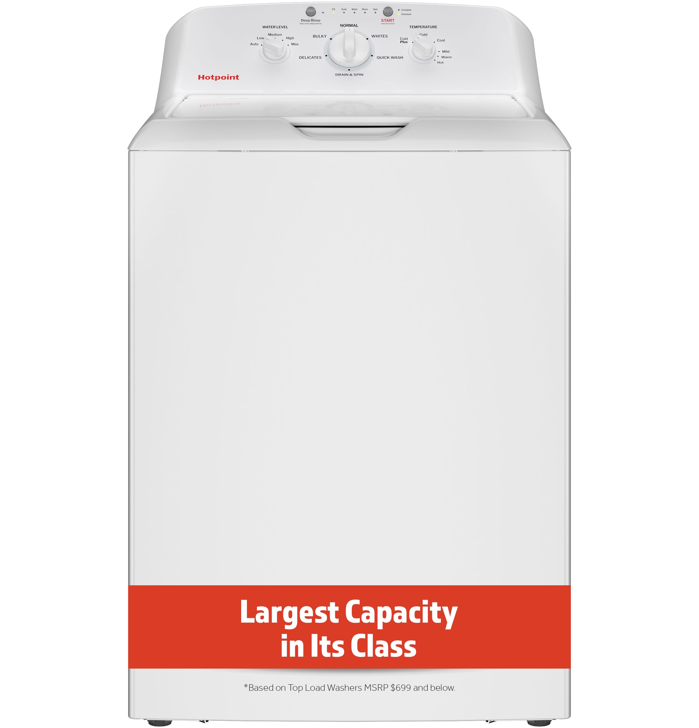 GE - HOTPOINT TOP LOAD 4.0CU WASHER - White - Washers