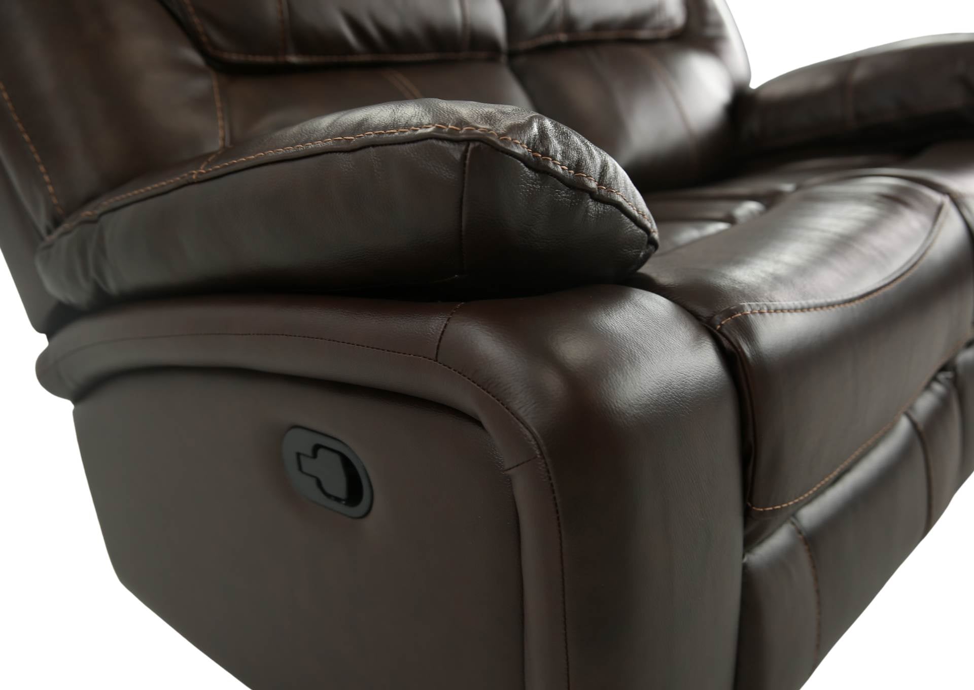 Easton Leather Reclining Loveseat - Tobacco - Additional View 3