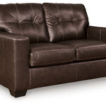 Ashley Furniture - Santorine Loveseat - Dark Brown Leather Match - Loveseats