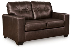 Ashley Furniture - Santorine Loveseat - Dark Brown Leather Match - Loveseats
