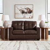 Ashley Furniture - Santorine Loveseat - Dark Brown Leather Match - Loveseats - Additional View 1