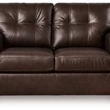 Ashley Furniture - Santorine Loveseat - Dark Brown Leather Match - Loveseats - Additional View 2