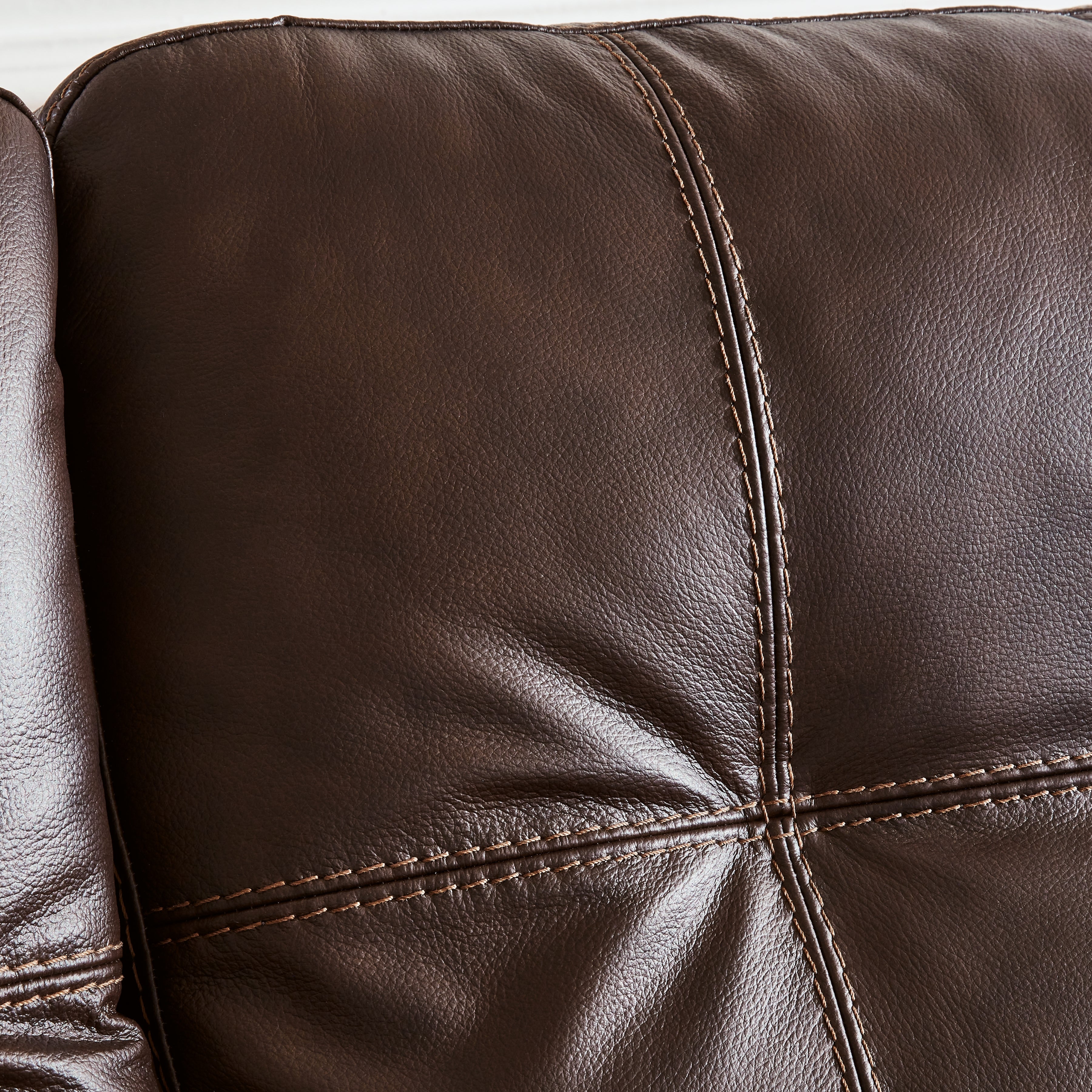 Ashley Furniture - Santorine Loveseat - Dark Brown Leather Match - Loveseats - Additional View 5