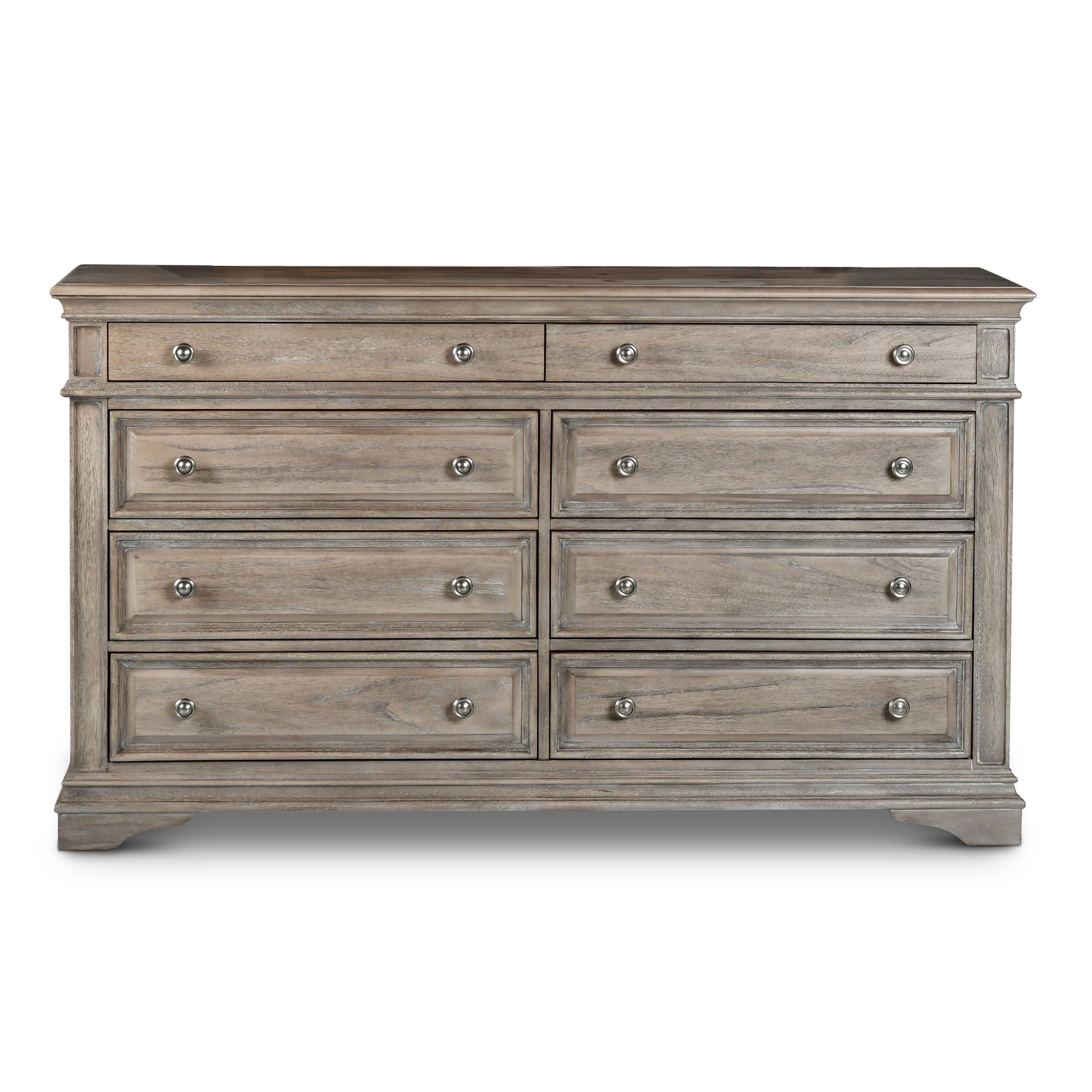 Steve Silver Furniture - Highland Park Dresser - Brown - Light Brown Wood - Dresser & Mirror