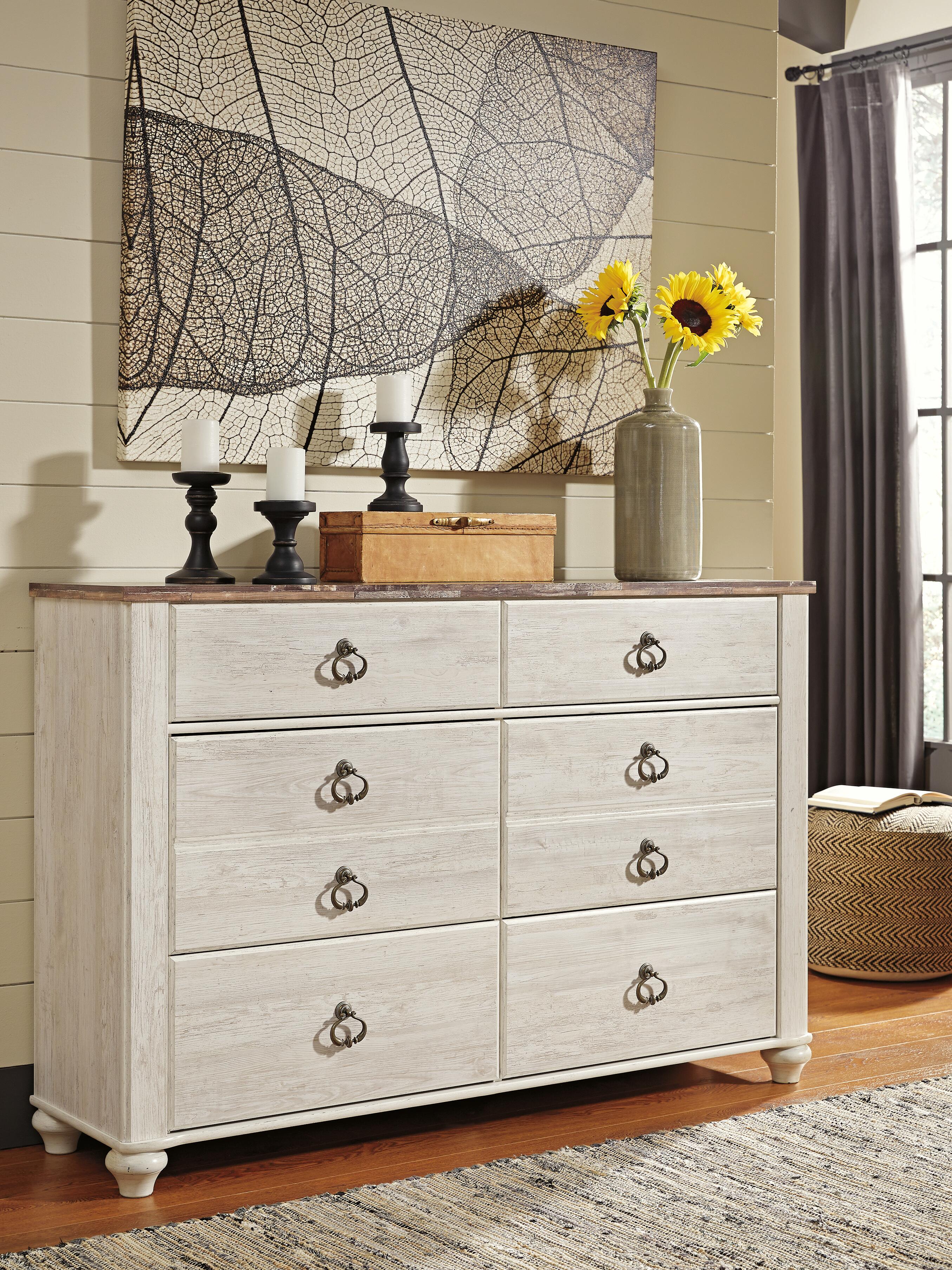 Ashley Furniture - Willowton Dresser - Beige Wood - Dresser & Mirror - Additional View 1