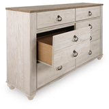 Ashley Furniture - Willowton Dresser - Beige Wood - Dresser & Mirror - Additional View 3