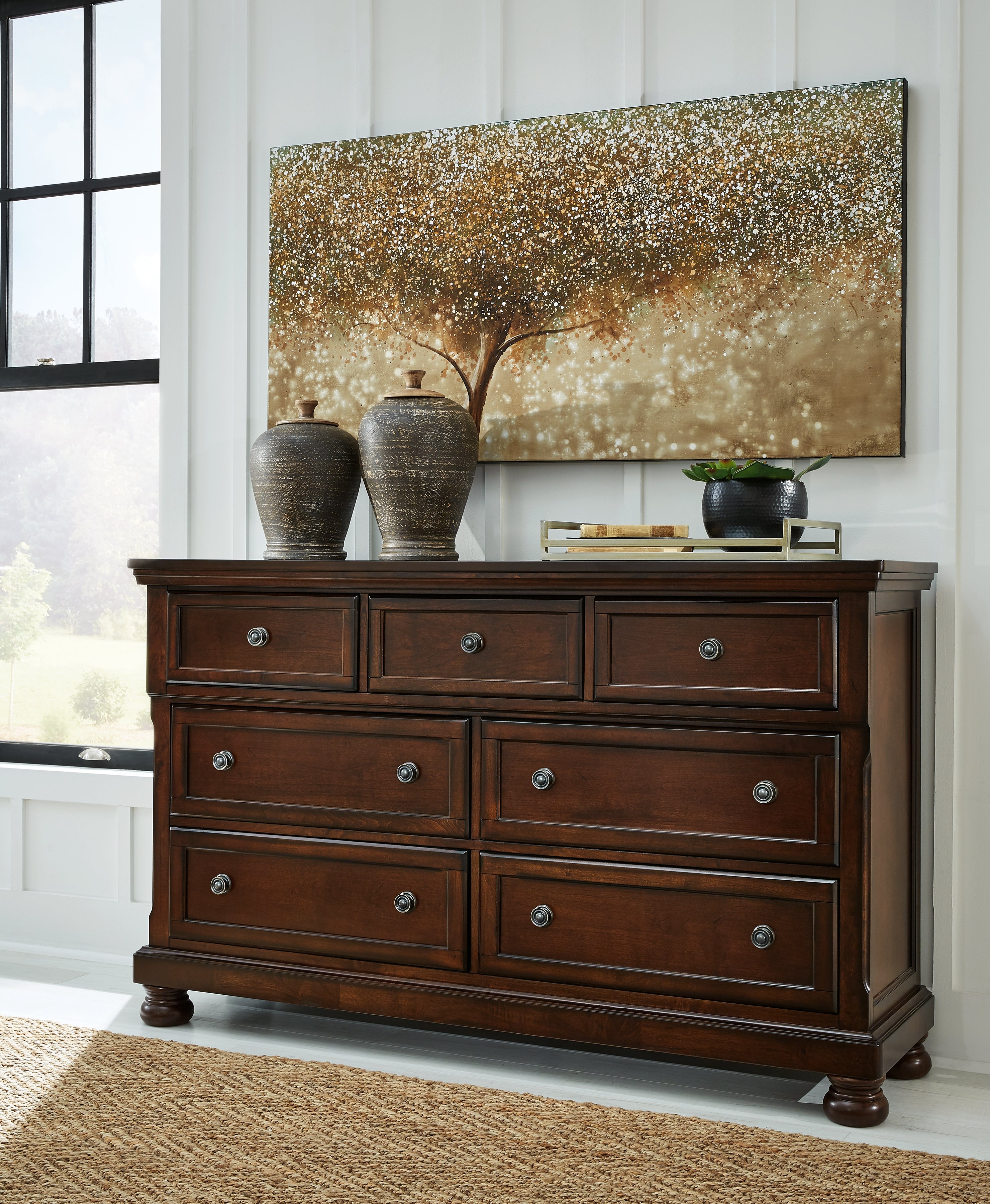 Ashley Furniture - Porter Dresser - Brown - Dark Brown Wood - Dresser & Mirror - Additional View 1