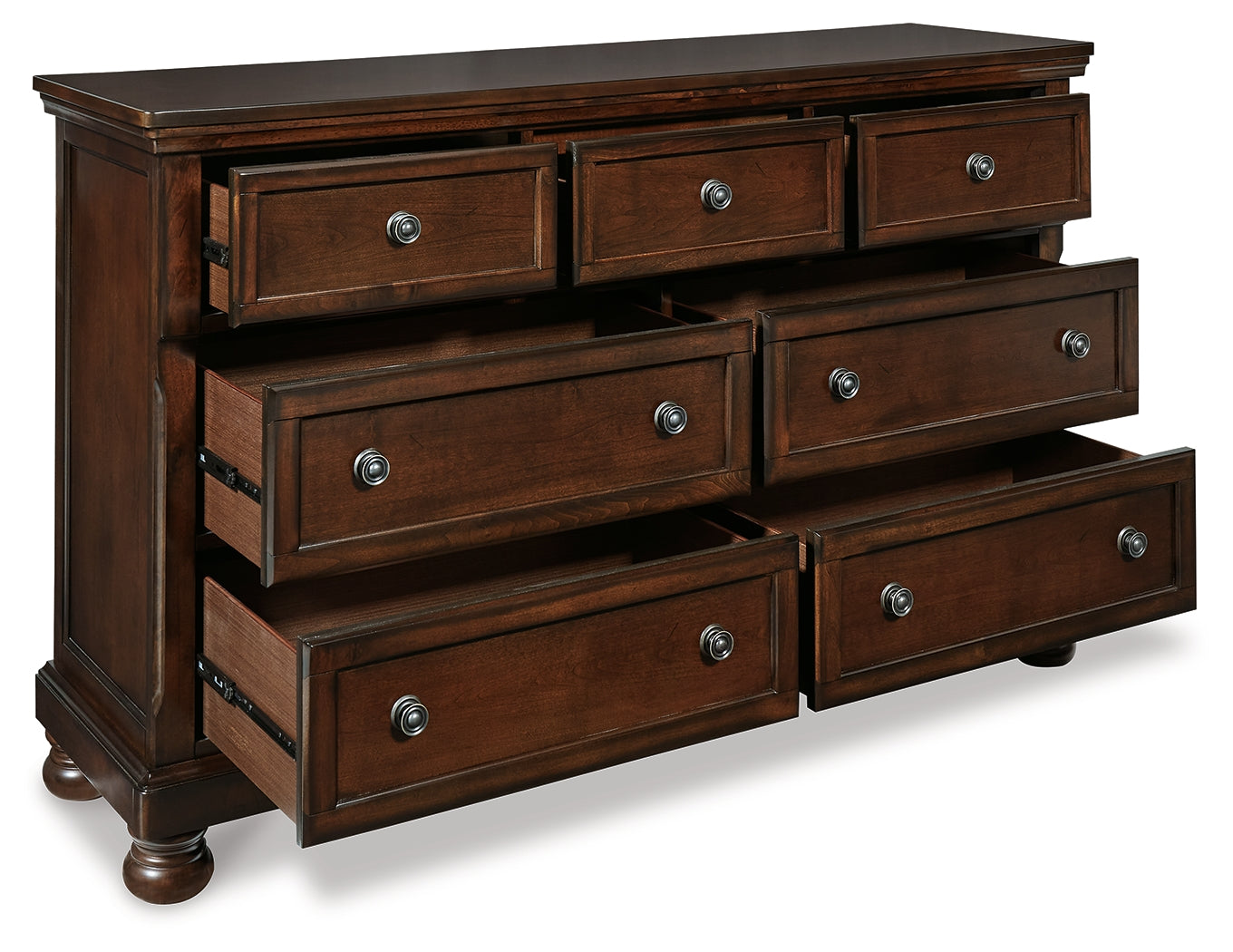 Ashley Furniture - Porter Dresser - Brown - Dark Brown Wood - Dresser & Mirror - Additional View 2