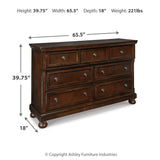 Ashley Furniture - Porter Dresser - Brown - Dark Brown Wood - Dresser & Mirror - Additional View 6