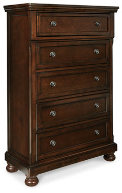 Ashley Furniture - Porter Chest - Brown - Dark Brown Wood - Chests