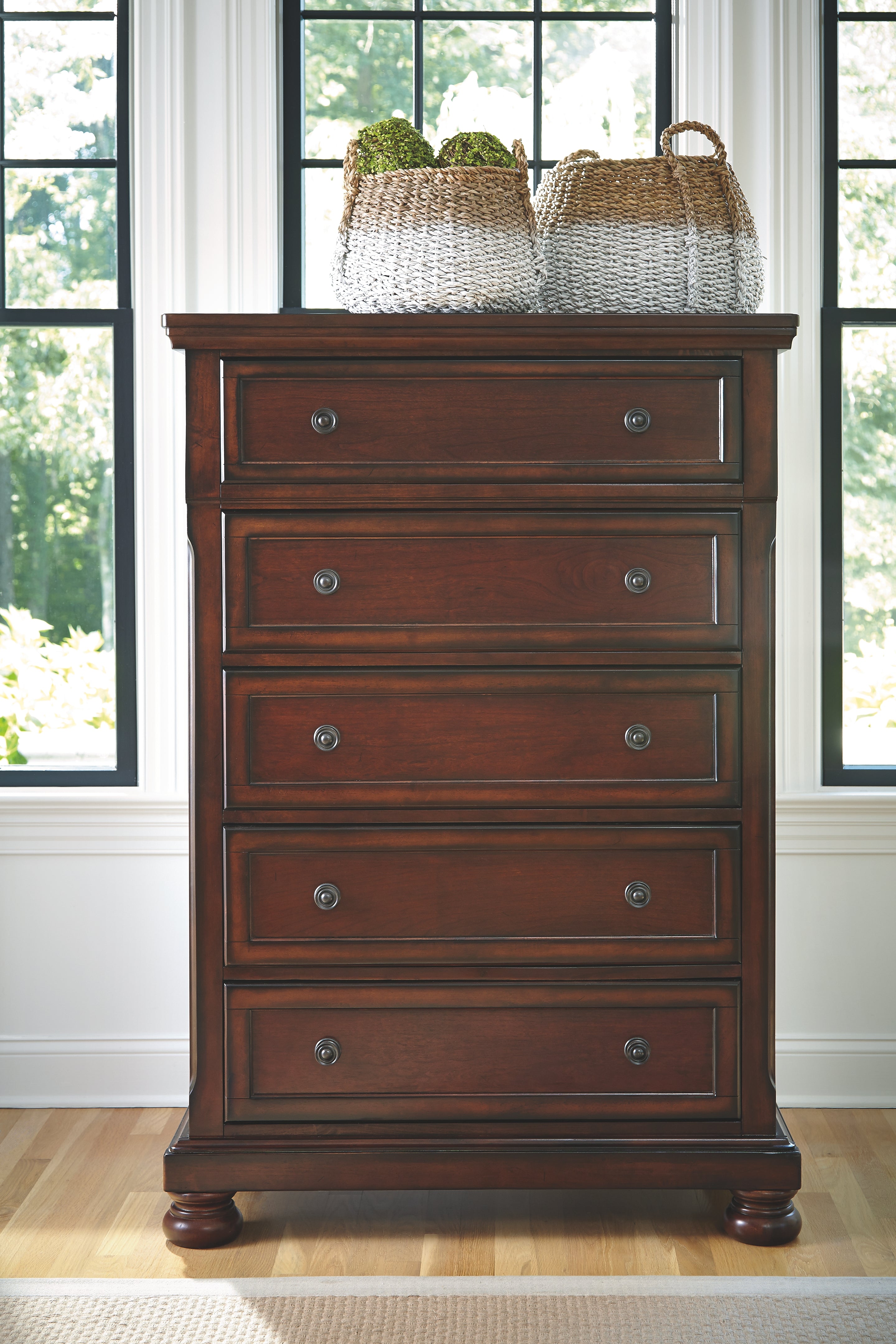 Ashley Furniture - Porter Chest - Brown - Dark Brown Wood - Chests - Additional View 1