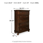 Ashley Furniture - Porter Chest - Brown - Dark Brown Wood - Chests - Additional View 3