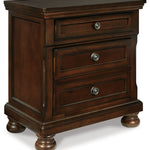 Ashley Furniture - Porter Two Drawer Night Stand - Brown - Dark Brown Wood - Nightstands