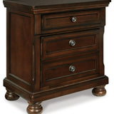 Ashley Furniture - Porter Two Drawer Night Stand - Brown - Dark Brown Wood - Nightstands