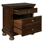 Ashley Furniture - Porter Two Drawer Night Stand - Brown - Dark Brown Wood - Nightstands - Additional View 2