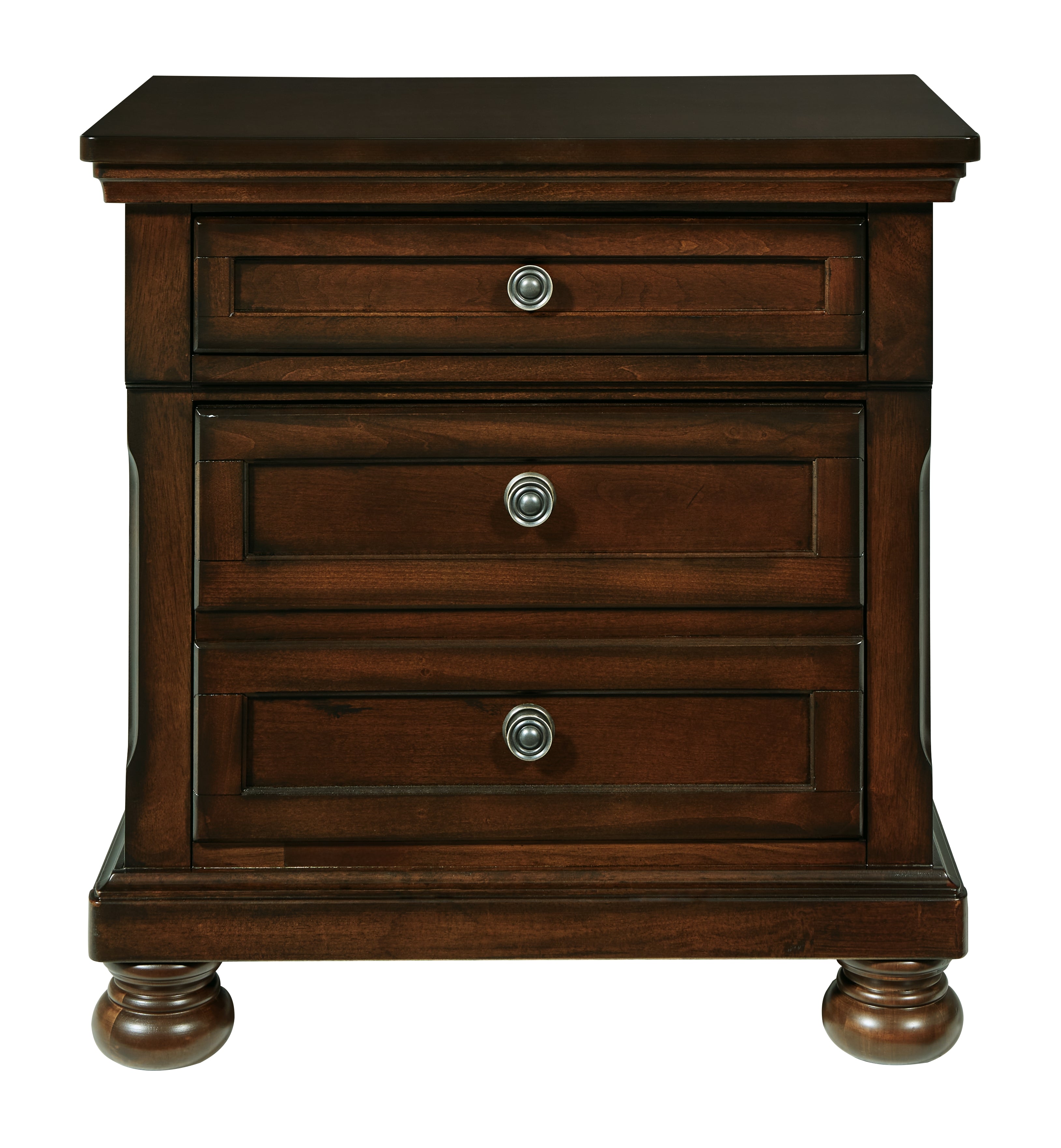 Ashley Furniture - Porter Two Drawer Night Stand - Brown - Dark Brown Wood - Nightstands - Additional View 3