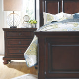 Ashley Furniture - Porter Two Drawer Night Stand - Brown - Dark Brown Wood - Nightstands - Additional View 5