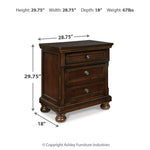 Ashley Furniture - Porter Two Drawer Night Stand - Brown - Dark Brown Wood - Nightstands - Additional View 6