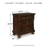 Ashley Furniture - Porter Two Drawer Night Stand - Brown - Dark Brown Wood - Nightstands - Additional View 6
