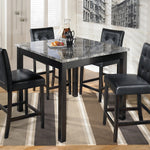 Ashley Furniture - Maysville Square Counter TBL Set (Set of 5) - Black - Faux Marble|Leather Match|Wood - Dining Room Sets - Additional View 1