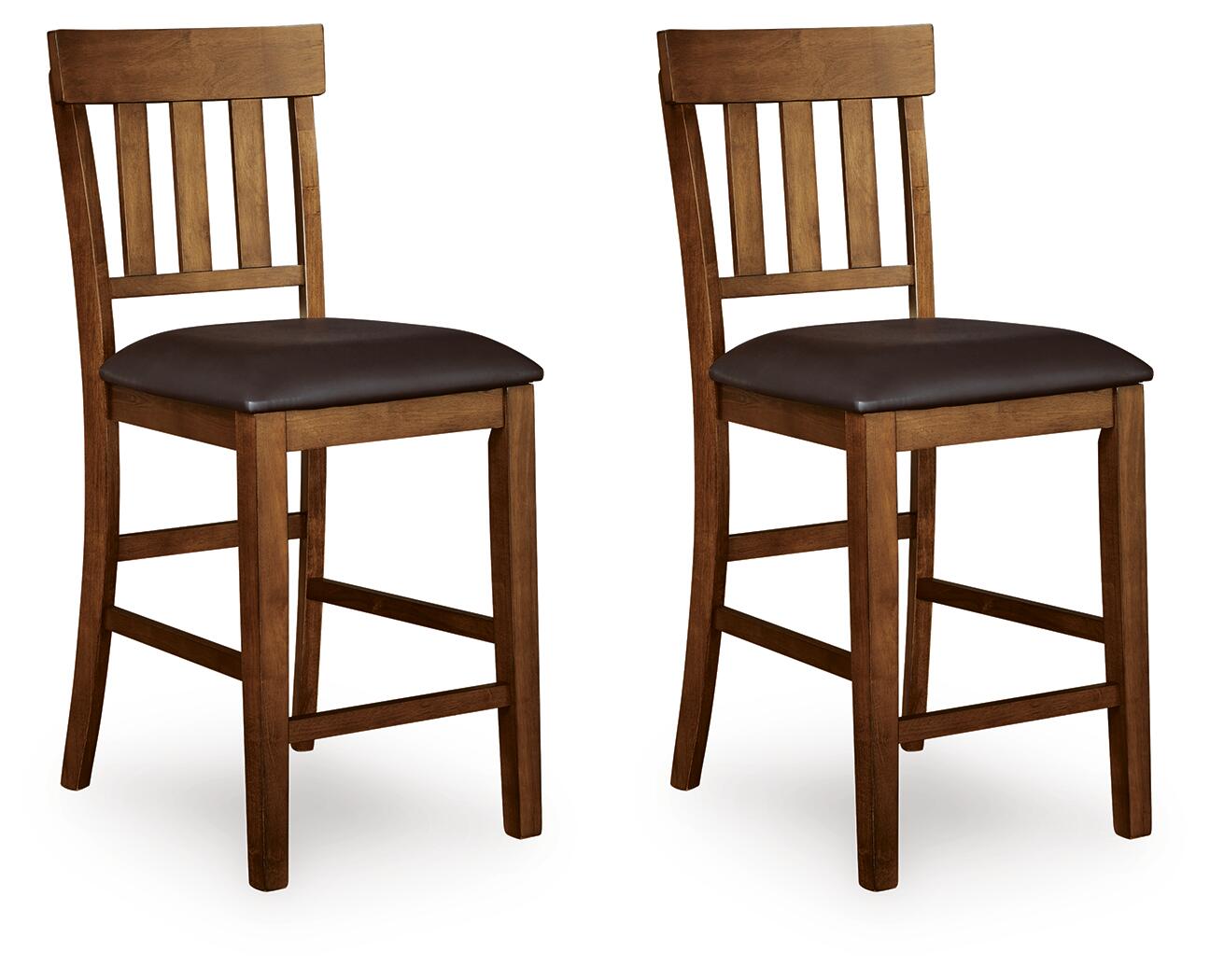 Ashley Furniture - RALENE 24" BARSTOOL - Light Brown Leather Match|Wood - Stools