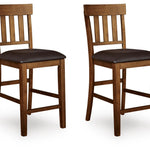 Ashley Furniture - RALENE 24" BARSTOOL - Light Brown Leather Match|Wood - Stools