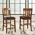 Ashley Furniture - RALENE 24" BARSTOOL - Light Brown Leather Match|Wood - Stools - Additional View 1