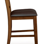Ashley Furniture - RALENE 24" BARSTOOL - Light Brown Leather Match|Wood - Stools - Additional View 4