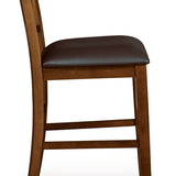 Ashley Furniture - RALENE 24" BARSTOOL - Light Brown Leather Match|Wood - Stools - Additional View 4