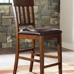 Ashley Furniture - RALENE 24" BARSTOOL - Light Brown Leather Match|Wood - Stools - Additional View 6