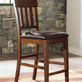 Ashley Furniture - RALENE 24" BARSTOOL - Light Brown Leather Match|Wood - Stools - Additional View 6