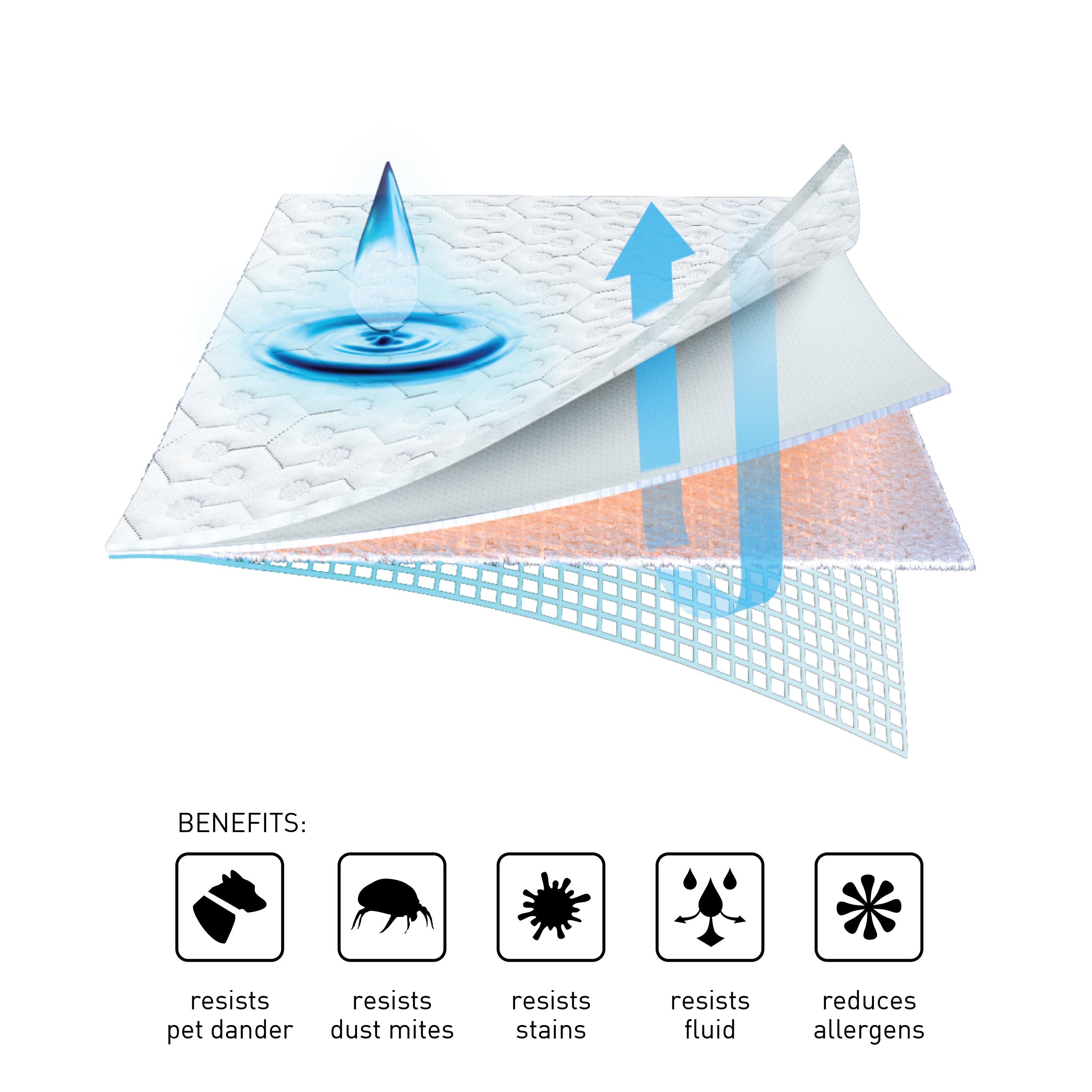 Bedgear - TWIN DRI-TEC MOISTURE WICKING PERFORMANCE MATTRESS PROTECTOR - White Fabric - Protectors - Additional View 1