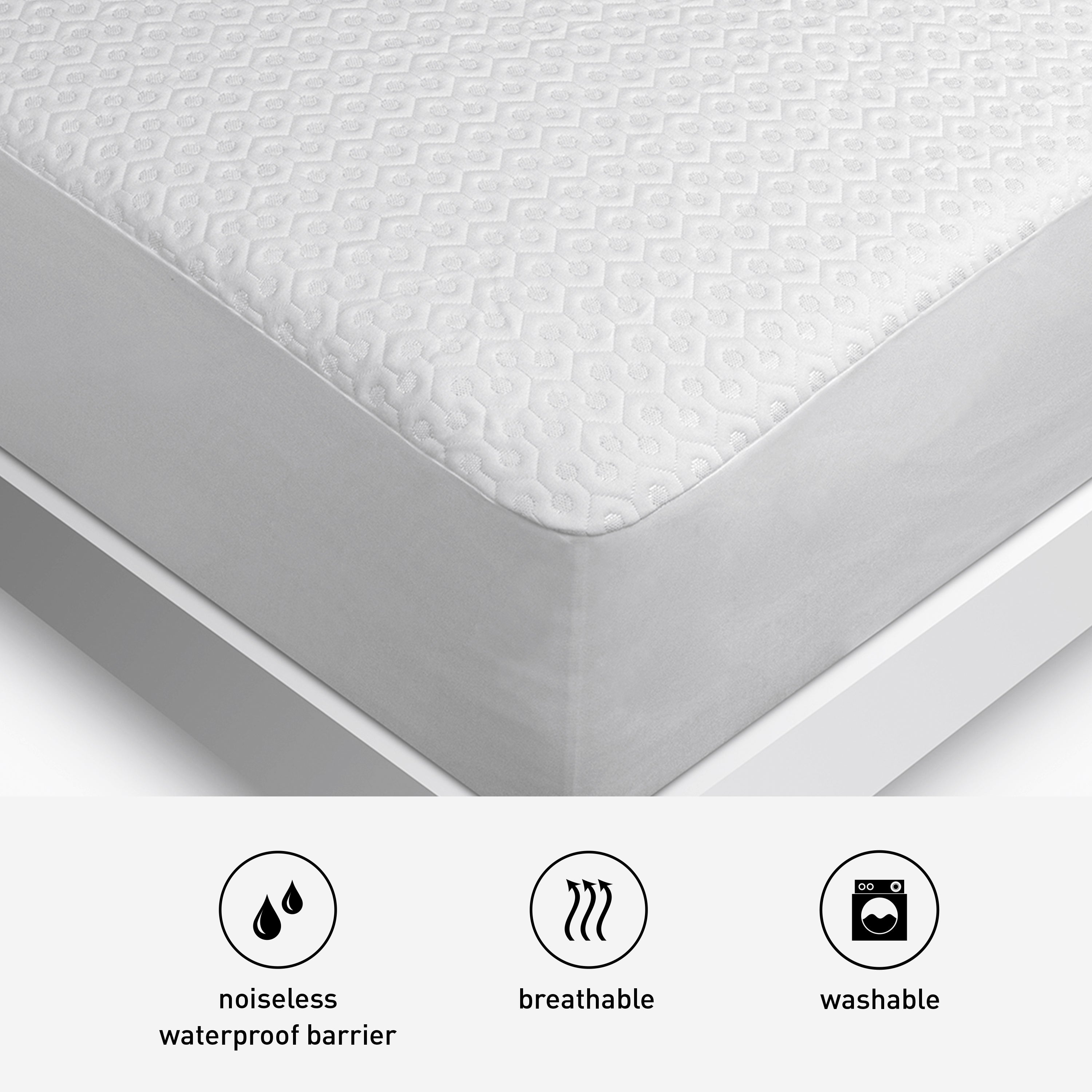 Bedgear - FULL DRI-TEC 5.0 MOISTURE WICKING PERFORMANCE MATTRESS PROTECTOR - White Fabric - Protectors - Additional View 3