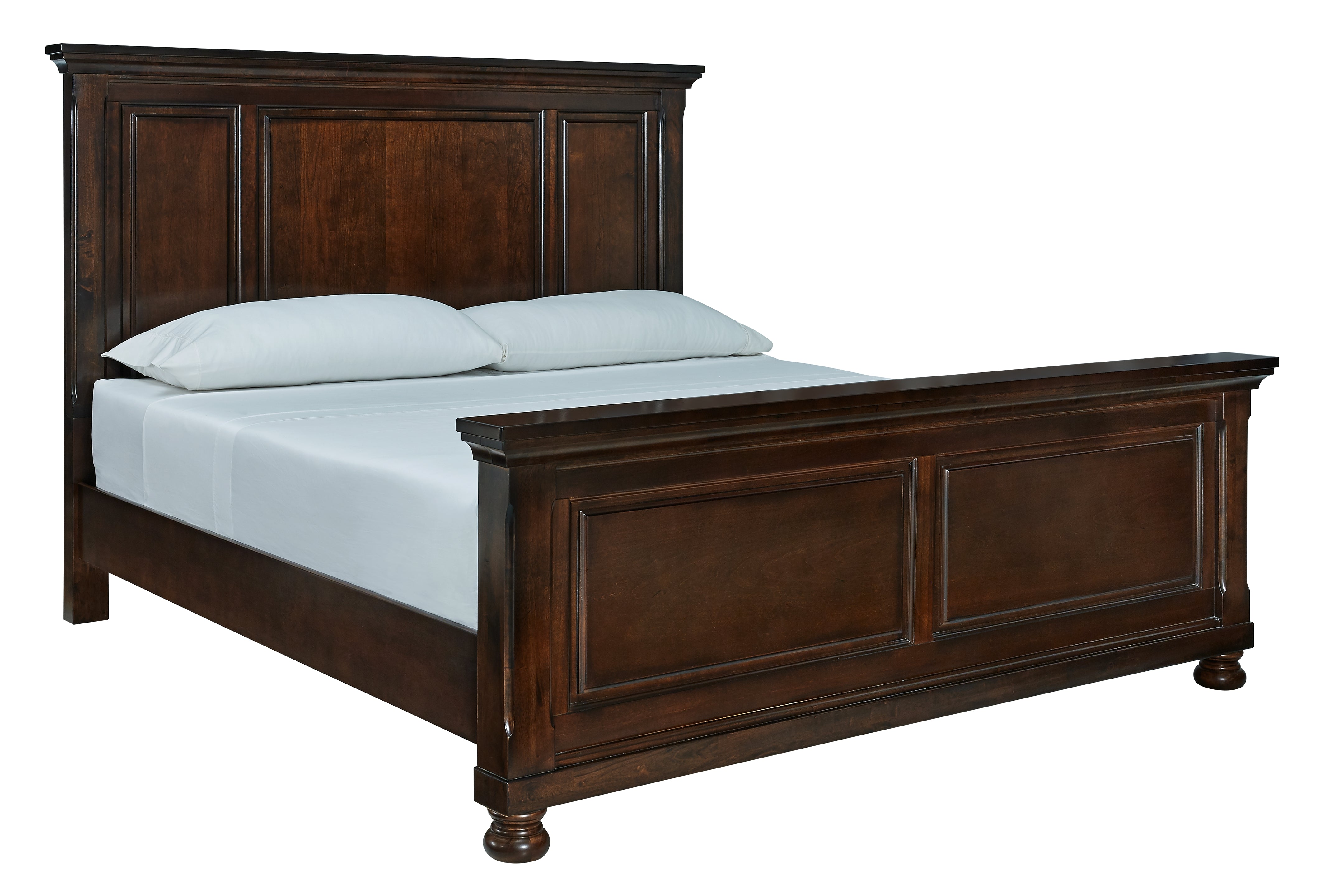 Ashley Furniture - Porter King Panel Bed - Brown - Dark Brown Wood - Beds
